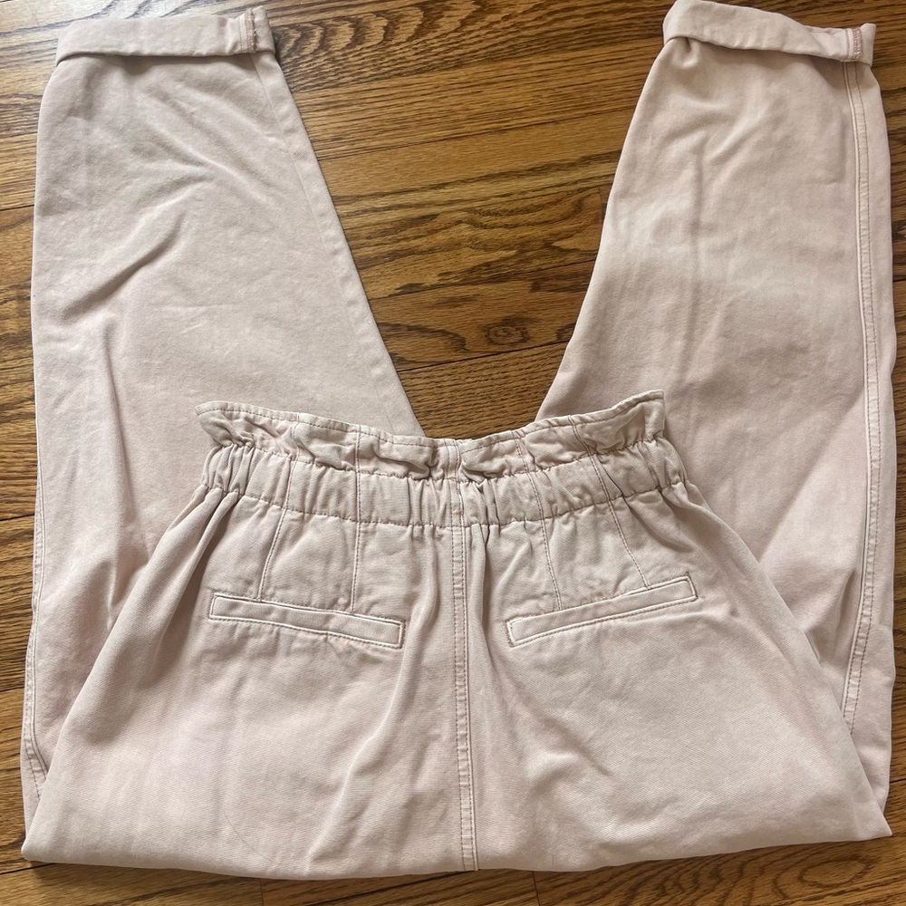Free People Margate High-Rise Drawstring Paperbag Pants - Light Pink - Small - Picture 9 of 10